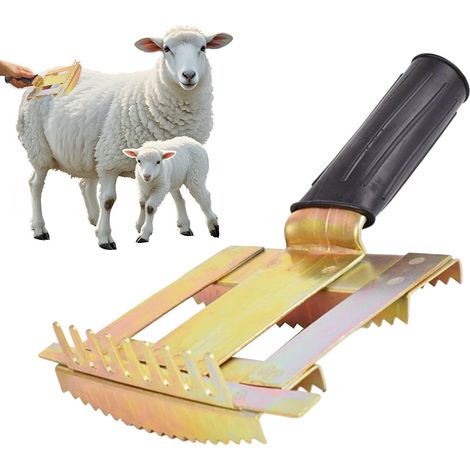 Brosse pour cheval – Peigne de toilettage pour bétail, brosse équine portable, outil d'épilation, fournitures de bétail pour animaux domestiques, chèvres, moutons, accessoires de ferme pour animaux de (1/5)
