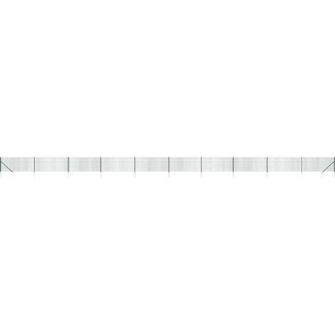 Maison Exclusive - Maschendrahtzaun mit Bodenhülsen Grün 1x25 m