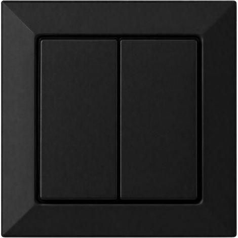 Interrupteur Mural Double Encastré 10A - Noir mat - SILAMP