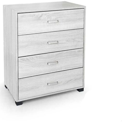 Cassettiera legno 4 cassetti Atena bianco 68x40x83 cm