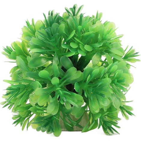 Boule d'herbe d'aquarium Artificielle, Boule d'herbe en Plastique d'aquarium Colorfast pour l'aménagement paysager d'aquarium de Poissons (Verte) (1/5)