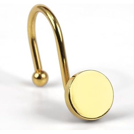 Anneaux de Rideau de Douche Métal Héros, Antirouille à Boutons Ronds, Lot de 12, Design Élégant (1/5)