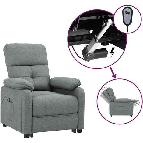 Fauteuil inclinable électrique Fauteuil Relax - Fauteuil Salon Gris foncé Tissu BV518129 - BonneVie (1/5)