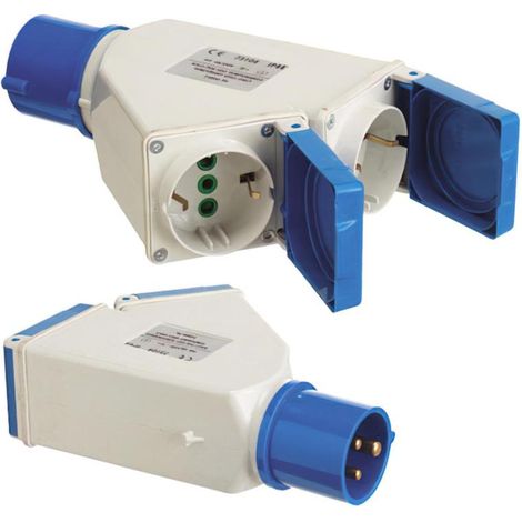 WOLFPACK LINEA PROFESIONAL adaptador industrial cetac schuko doble 2p con tapa
