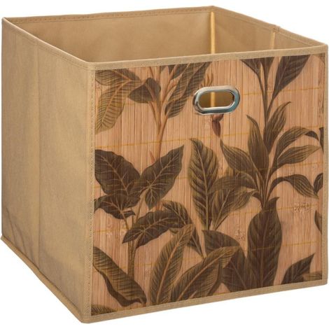 Boîte de Rangement Pliable Haute "Bambou" 31x31cm Naturel (1/2)