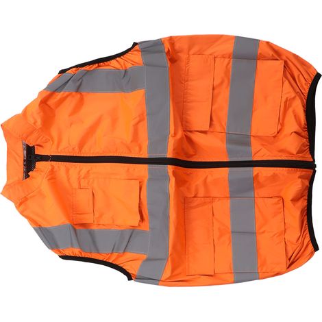 Gilet rafraîchissant d'été avec ventilateur intégré, climatisation, bande réfléchissante, rechargeable, vêtement de travail, 5 V, orange fluo, XXXL (1/5)