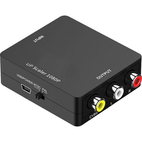 Convertisseur HDMI vers AV 1080P pour PS5, Box TV et Téléviseurs HD - Plug & Play avec Son RCA (1/5)