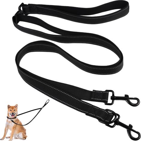 Laisse Anti-Traction pour Chien Laisse Double Chien avec Poignée Rembourrée Réfléchissante pour l'entraîNement et la Marche pour Chiens de Grande Taille et Moyenne (1/5)