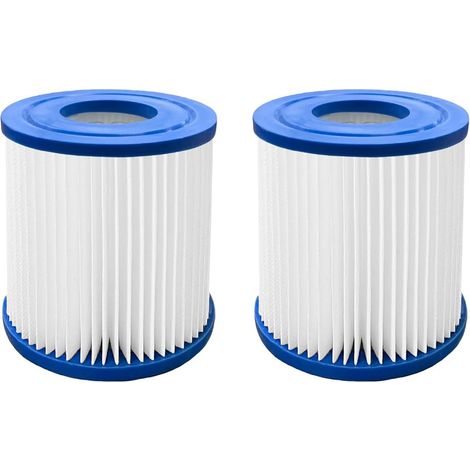 Filterkartusche Typ II, 2er-Pack, 10,6 x 13,6 cm / 4,2 x 5,4 Zoll, PE-Poolfilterkartusche als Ersatz für Bestway Typ II (1/5)
