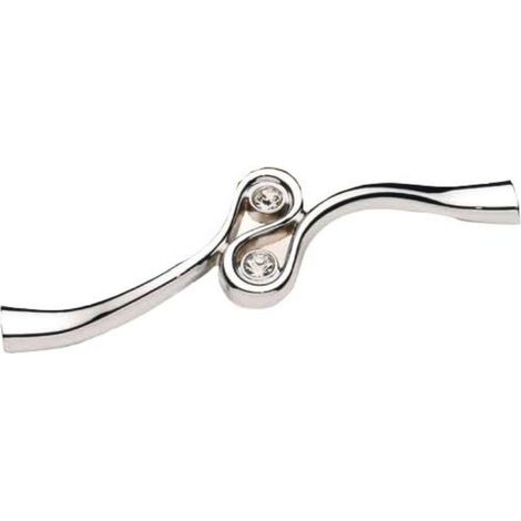 Maniglia cromata per mobile con gioiello Parilti y1345 Finitura cromata, Interasse 192 mm