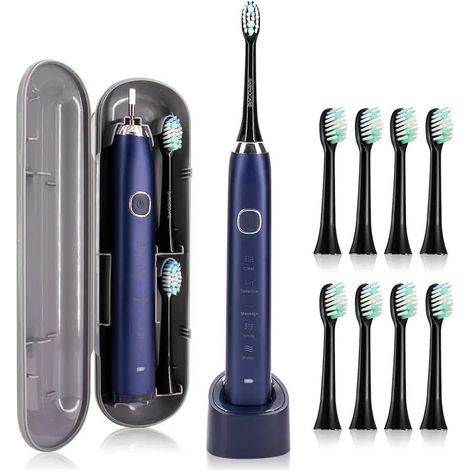 Brosse à dents électrique sonique 5 modes 8 têtes charge induction voyage (1/5)