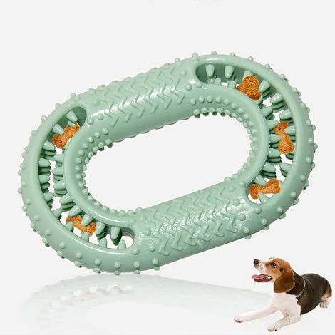 Jouet à Mâcher pour Chiens, Dents en Caoutchouc Naturel Nettoyant Un Anneau à Mâcher Solide, Jouet D'entraînement pour Moyens et Petits Chiens Pas pour Les Chiens Agressifs, Ensoleillé (1/5)