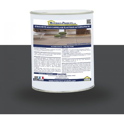 Étanchéité sous carrelage élastique antidérapante - 6 Kg Gris basalte - MATPRO (1/3)