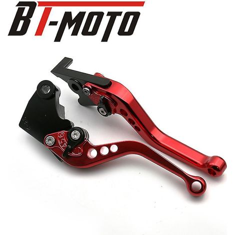 Brems- und Kupplungshebel für Yamaha YZF-R1/YZFR1 (2004-2008) und YZF-R6/YZFR6 (2005-2016), kurzer roter Aluminiumgriff. (1/5)
