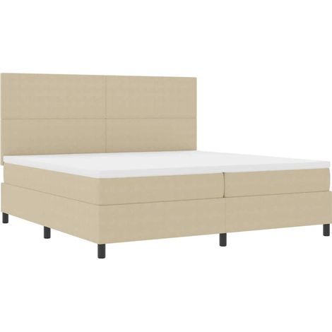 Maison Exclusive - Lit à ressort LED Gris clair et blanc 200 x 200 cm (1/5)