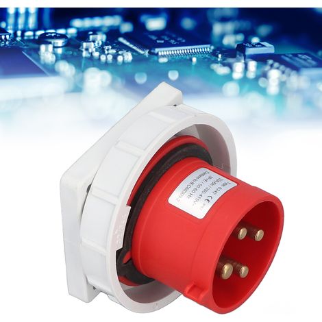 Connecteur mâle aviation 32 A IP67 étanche à l'eau et à la poussière (1/5)