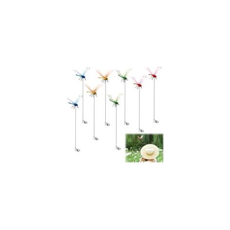 8pcs Piquet de Jardin, 31,5x9cm Leurre Libellule Vif Piquet de Jardin Décoratifs Ornements de Jardin Décoration de Jardin pour Jardin Intérieur et Extérieur(4 Couleurs)