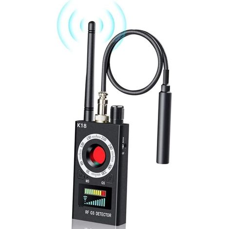 Detecteur Micro Espion,Détecteur K18 RF sans Fil Camera Alarme GSM, Anti-Espion Bug Détecteur, Tracker Espion, Améliorée GSM Finder Radar Radio Scanner Signal Finder sans Fil,caméra cachée-- (1/5)