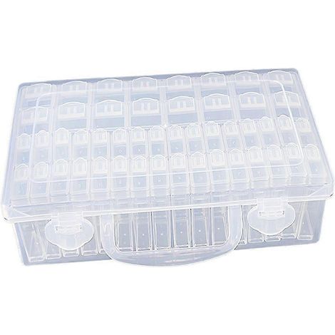 Boîtes de rangement portables pour accessoires de peinture diamant (48 emplacements), idéales pour la peinture diamant. (1/5)