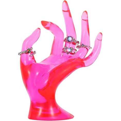 Porte-bijoux à la main pour exposer des bracelets, bagues, bijoux et décorations de chambre et d'événements de magasin (rose) (1/5)