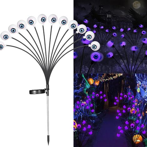 Lumières solaires extérieur pour Halloween, lumières de luciole effrayantes à 12LED, lumière solaire de décoration de jardin se balançant d'halloween (1/5)
