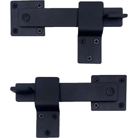 Verrou Porte Coulissante Serrure Volet, Loquet de Porte de Grange Coulissante pour Animaux de Compagnie, Salle de Bain, Garage, Fenêtre(2 articles) (1/4)