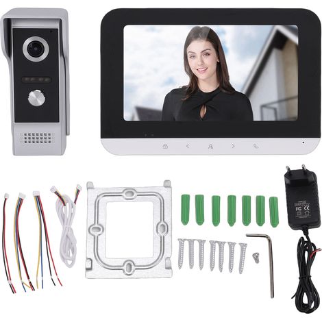 Support de sonnette d'interphone vidéo pour application Tuya, caméra WiFi 1080P avec écran de 7 pouces, prise ue pour la maison (1/5)
