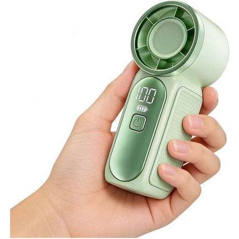 Mini-Handventilator, 6 Geschwindigkeitsstufen, 16.900 U/min, höchste Stufe, ideal für den Sommer, mit LED-Anzeige, USB-aufladbar, inklusive Kabel für Make-up, Reisen, Outdoor-Aktivitäten, Geschenkidee (1/5)