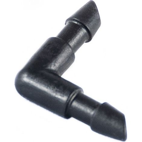 Codo microtubo 20 uds caudal Ø 4 mm negro