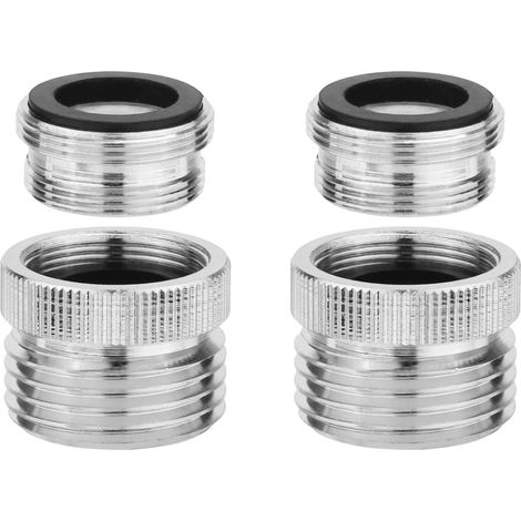 Lot de 2 adaptateurs de robinet, adaptateurs de filetage de robinet, 22 filetage interne vers connecteur à filetage externe de 3/4 W, adaptateur d'évier de robinet pour cuisine et salle de bain (1/5)