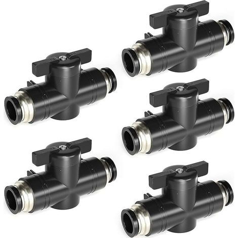 5pcs 6mm Od Pneumatic Ball Valve Push Control Valve Fittings (buc6 Connectors) (1/5)
