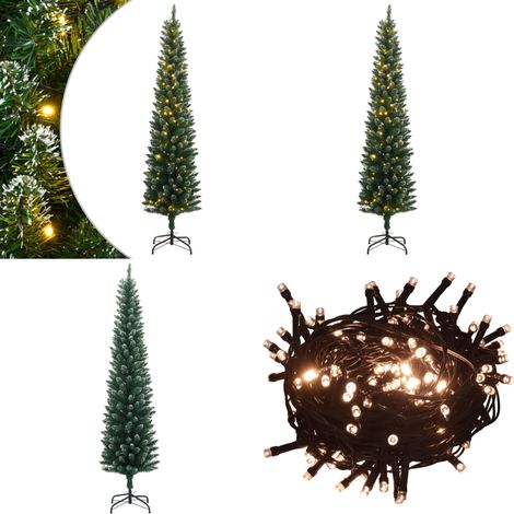 Sapin de Noël artificiel mince 300 LED 180 cm - Guirlande LED - Lumière de Noël