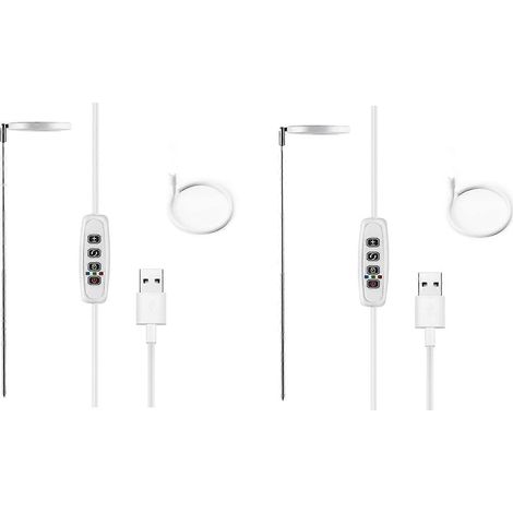 Deux lampes de croissance pour plantes d'intérieur, lampes LED halo à spectre complet, avec support et pied réglables en hauteur, compatibles avec les plantes. (1/5)