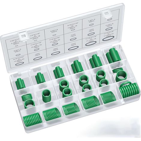 270-teiliger O-Ring-Satz, 18 Größen, Ersatzdichtungen für hydraulische Klimaanlagen, gute Abdichtung von Wasserarmaturen für Türen, Fenster, Haushaltsgeräte, Lager, Pumpen, Grün (1/4)