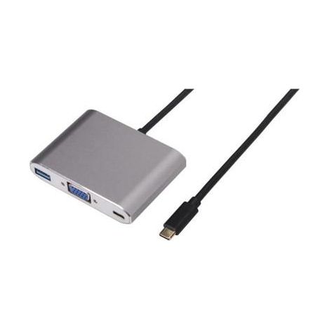 Nilox USB Type-C - VGA/USB Type-C/USB 3.0 M/F adattatore grafico USB Argento (1/2)
