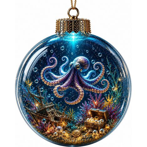 Méduse lumineuse miniature 3D, décoration de Noël, 10 x 10 cm, modèle B avec lumières
