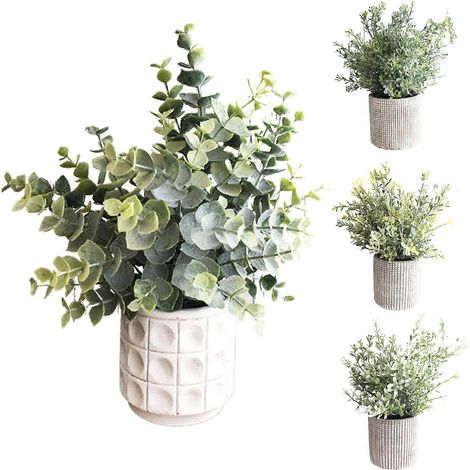 Bonsaï artificiel, en ciment plastique vert pâle, aspect réaliste, sans arrosage, idéal pour la décoration de la maison, du bureau ou du salon, 30 cm de haut avec pot de 10 cm. (1/4)