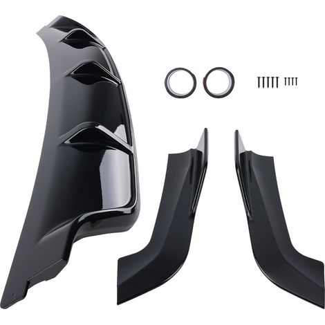 Gloss Black Rear Diffuser Lip Valance Bumper + Side Spats For BMW X5 F15 M Sport