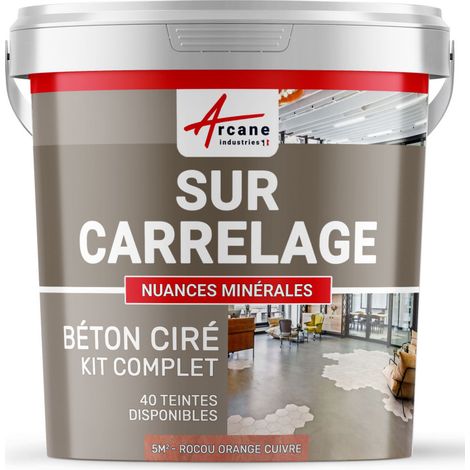 KIT KUNSTHARZBETON FÜR FLIESEN - Rocou-Kupfer-Orange - 5 m²-Kit (2 Schichten)