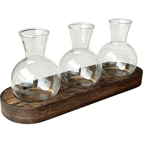 à eau chaussettes en bois terrarium vase à eau en verre pour