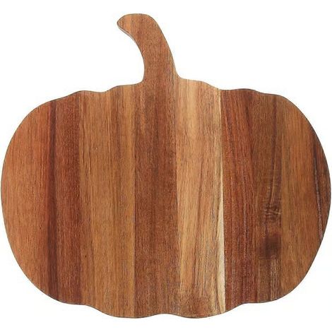 Planche à découper en bois pour la viande, les fruits, les légumes, planche à découper en forme de citrouille pour la préparation des repas bon 33,00x30,20x1,50 cm brun clair (1/2)
