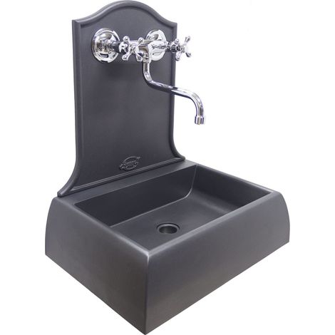 Fontaine murale Marsiglia pour maison jardin balcon mur extérieur avec meuble évier en laiton au choix : chromèe
