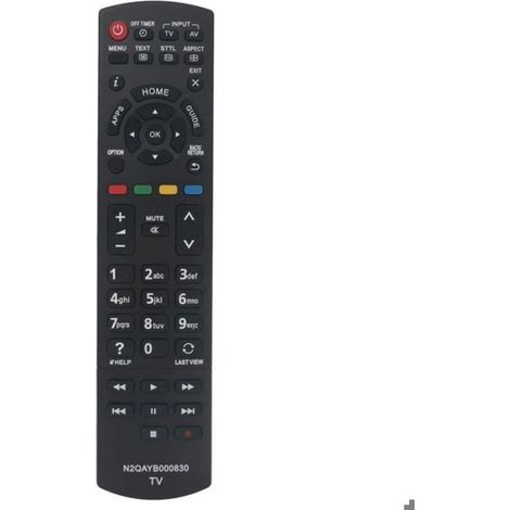 TéLéCommande TV de Remplacement Compatible avec le TéLéViseur Panasonic N2QAYB000830 (1/4)