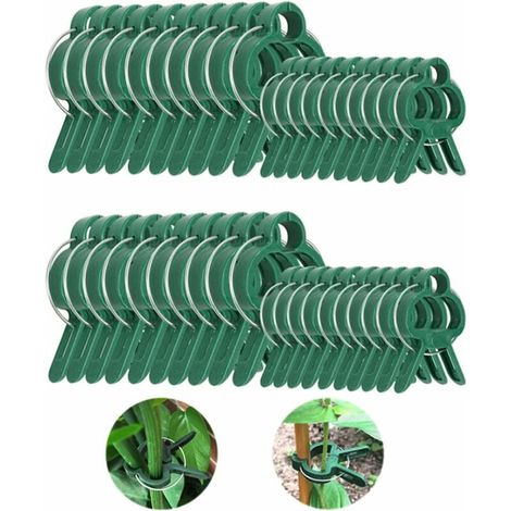 Clips de Plante Réglable Plante Clips de Fixation Support Attache Plante Clips Plastique Clip de Plante de Support de Jardin pour Jardin Vigne Légumes Tomates(20 Grands Clips et 20Petits Clips) (1/5)