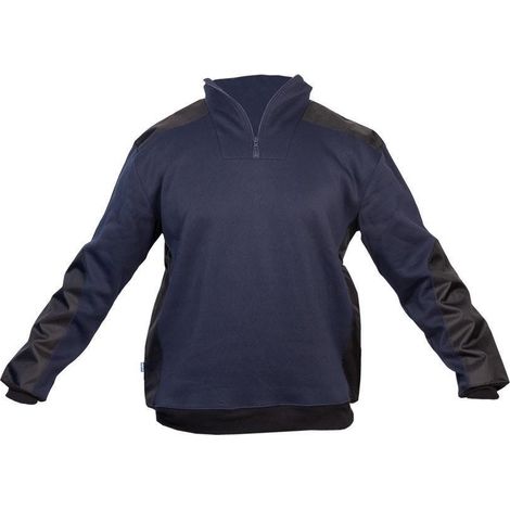 Sudadera ranger 280 g/m² azul-negro, 65% algodón, anti pilling y refuerzos en hombros. (1/5)