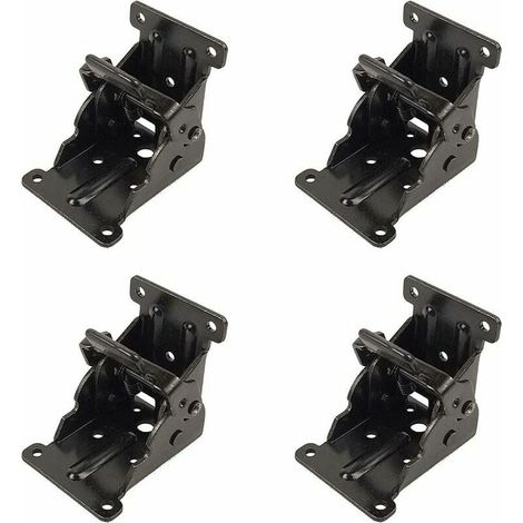 Charnière Pliante Autobloquante - 90 Degrés - Acier Tôlé Épais 2,5 mm - Pour Support de Table Pliable et Étagère - 4 Pièces (1/4)