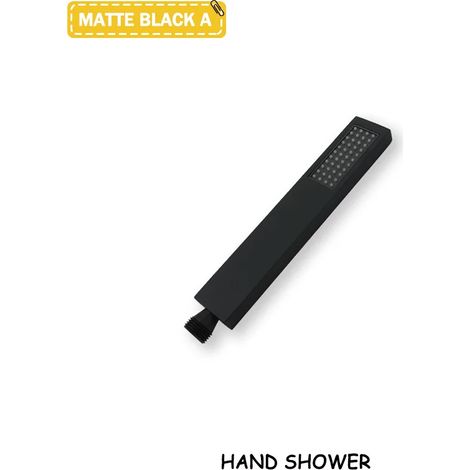 (Douche noire A) Accessoires de salle de bain en laiton doré brossé, pommeau de douche rond ou carré haute pression pour baignoire et baignoire à main, économiseur d'eau, haute pression. (1/5)