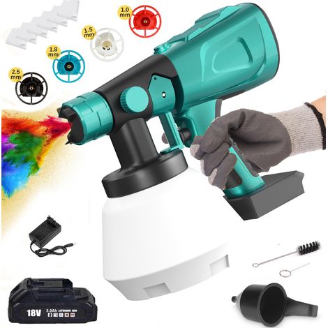 Pistolenmalereien, 1l Schmerz Elektrische Farbe Elektrische Malmalerei Lackierwandmaler mit 4 Filter, 1x3.0a Akku, 1 Ladegerät, kompatibel mit Makita -Batterie (1/5)