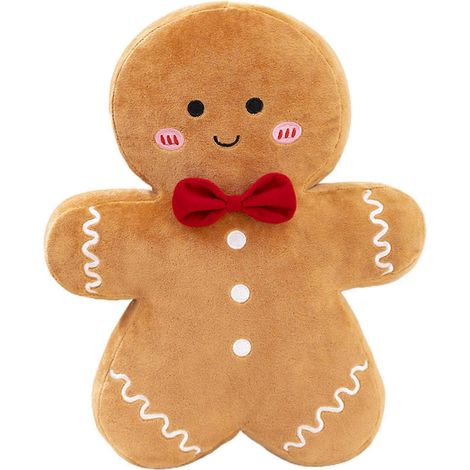 Peluche de Noël Sapin de Noël Bonhomme en pain d'épice Oreiller Doux Coussin de Canapé Ornement Peluche Douce Jouet Fête des Fêtes Joyeux Noël (1/5)