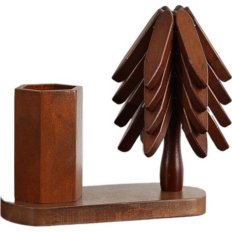 Dessous de plat en bois, forme arbre, isolant thermique (1/5)
